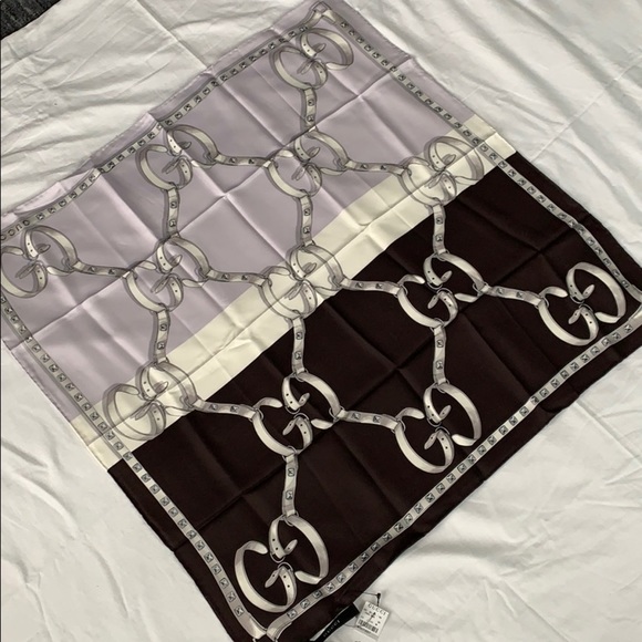 NWT Authentic Gucci Color Block Twill Silk Scarf - Picture 3 of 8